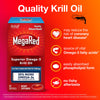 Megared Ultra Strength Krill Oil Omega 3 Supplement, 750mg - EPA & DHA Antioxidant Astaxanthin for Heart Health, 80 Softgels, No Fish Aftertaste (Expiry -2/28/2025)