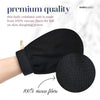 MainBasics Korean Exfoliating Mitt - Dead Skin Remover for Body - Tan Remover Mitt & Shower Scrub - Deep Exfoliator Exfoliating Gloves for Soft & Smooth Skin - 100% Viscose Fiber (1 Pair, Black)