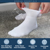 Special Essentials 12 Pairs Cotton Diabetic Ankle Socks - Non-Binding With Extra Wide Top For Men and Women Black 10-13