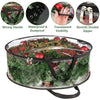 EATHEATY 4 PCS Clear Wreath Storage Bag, 24x8 Inch Christmas Wreath Storage Container, Heavy Duty PVC Wreath Protector with Handle for Xmas Holiday Seasonal Wreath Garland (Black)