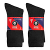 6 Pairs of Cotton Diabetic Non-Binding Neuropathy Crew Socks (Black, Fits Mens Shoe Size 9-12/Womens Shoe Size 10-13)