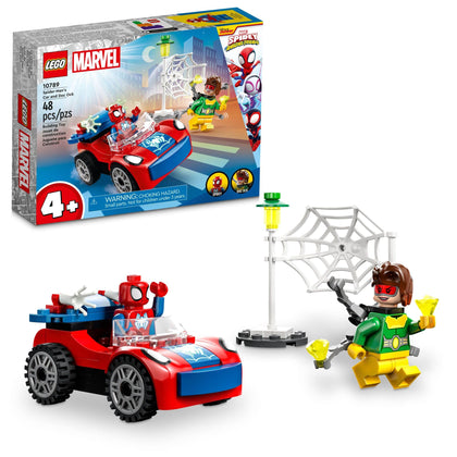 LEGO Marvel Spider-Man's Car and Doc Ock Set 10789, Spidey and His Amazing Friends Buildable Toy for Kids 4 Plus Years Old with Glow in The Dark Pieces