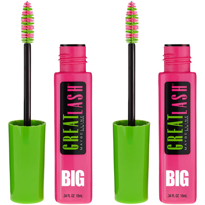 Maybelline New York Great Lash BIG Washable Mascara Dual Pack, Very Black, 0.68 fl oz, 2 Count