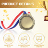 Sasylvia Blank Award Medals with Neck Ribbons Create Your Own Medals Kit Cheer Medals Winner Medals Participation Trophy Metal Gifts for Soccer Football Party Game(Bronze, Wheat, 60 Pcs)