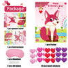 Joy Bang Valentines Games for Kids Pin The Heart on The Fox Valentine Games with 24PCS Heart Stickers for Valentines Day Party Games Kids Valentines Classroom School Activities Family Party Supplies