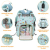 Diaper Bags for Mom Dad Baby Girls Boy, Cute Mult Nappy Bag Travel Back Pack,Waterproof Maternity Changing Stuff with USB Charging Port Stroller Straps Large Blue