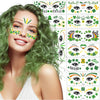 St. Patrick's Day Glitter Shamrock Face Temporary Tattoos Sticker for Women Girls Eye Face Makeup Decor Irish Shiny Butterfly Rainbow Heart Body Art Waterproof Fake Tattoo for Festival Party 10Sheets