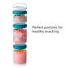 Whiskware Stackable Snack Containers for Kids and Toddlers, 3 Stackable Snack Cups for School and Travel, White and Grey