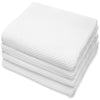 COTTON CRAFT- Euro Spa Set of 4 Luxury Waffle Weave Bath Towels, Oversized Pure Ringspun Cotton, 30 inch x 56 inch, White