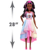 Barbie 28-inch Best Fashion Friend Unicorn Party Doll, Black Hair, Kids Toys for Ages 3 Up by Just Play