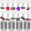 Sureio 48 Pcs Cheerleader Gifts 24 Cheer Bracelets 24 Cheer Keychain for Girls Boys Women Cheerleader Gift for Party Favors (Multi Style, Black)