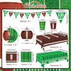 Football Party Supplies Kit Serve 24,Includes Dinner Plates, Dessert Plates, Napkins, Cups,Banner and Touchdown Tablecloth for Football Birthday Party Football Gameday Tailgate Party Decorations