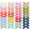 40 Pieces Girls Hair Bows 3 inches Linen Fabric Bows Alligator Clips Hair Accessories for Baby Girls Toddlers Kids and Teens (Classic Bow)