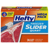 Hefty Slider Freezer Storage Bags, Quart Size, 74 Count