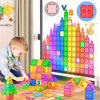 Magnetic Tiles Kids Toys Christmas STEM Magnet Toys for Toddler Magnetic Blocks Building Toys Preschool Learning Sensory Montessori Toys for 3+ Year Old Boys and Girls Beginner Set