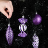 Prextex Christmas Ball Ornaments for Christmas Decorations - 24 pcs Purple Christmas Ornaments with Hanging Loop for Holiday, Wreath, and Party Decorations - Purple Ornaments for Christmas Tree