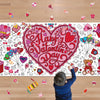 OHOME 181 PCS Valentines Stickers with Giant Coloring Poster - Valentines Day Crafts for Kids - Valentines Day Decorations - Valentines Treats Favors - Valentines Day Gifts for Kids Classroom