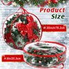 Aliceset 9 Pcs Christmas Wreath Storage Container 30 Inch Clear Wreath Storage Bags Plastic Artificial Garland Container with Dual Zippers and Handles for Xmas Thanksgiving Holiday (Red)