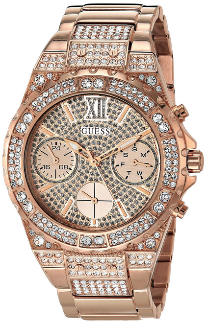 GUESS Women's Analog Watch with Stainless Steel Strap, Rose Gold, 20 (Model: GW0037L3)