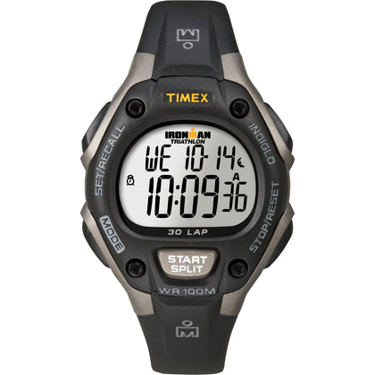 Timex Women's Ironman 30-Lap Digital Quartz Mid-Size Watch, Black/Gray - T5E961