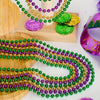 100PCS Mardi Gras Beads, Green Purple Gold Metallic Mardi Gras Beads Necklaces Accessories Bulk, Mardi Gras Carnival Beads Necklace Accessories for Parade Throws Party Decorations Supplies Favors