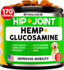 Hemp Hip and Joint Supplement for Dogs - Glucosamine for Dogs - 170 Dog Joint Pain Relief Treats - Chondroitin, Hemp Oil, MSM - Mobility & Flexibility Support - Advanced Joint Health - Made in USA