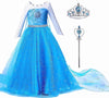 Elsa Princess Dress for Girls, Frozen Princess costume for Kids Snow Party Queen,Birthday Party Dress Up with Accessories (Blue, 3T-4T(110))