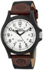 Timex Men's Expedition Acadia 40mm Watch - Black Case Black Dial with Black & Brown Leather & Fabric Strap