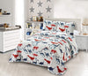 Kids Zone Collection Bedspread Coverlet Kids/Teens Dinosaur Rhino Ancient White Blue Red New # Dinosaur One (Full/Queen)