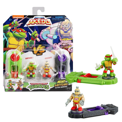 Legends of Akedo Teenage Mutant Ninja Turtles. Mini Battling Warriors Versus Pack Raphael Vs Krang With 2 Figures, 1 Instruction Manual, 2 Trigger Controllers