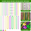 EOBOH Mardi Gras Beads Decorations, 120PCS Green Purple Gold Metallic Mardi Gras Beads Necklaces Accessories Bulks, Mardi Gras Beads Necklace Costumes for Parade Throws Party Decor Favor Supplies