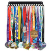 Medal Holder Display Hanger Rack Frame - Sturdy Wall Mount Medals Easy to Install-20PCS Hooks Black Color-race sports medal holder display hanger for gymnastic,soccer,runner,wrest,football,basketball