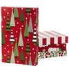 Hallmark Christmas Gift Boxes with Lids in Assorted Designs (Pack of 12: Trees, Stripes, Snowmen, Holly) Red, Green and White Patterned Shirt Boxes for Wrapping Gifts