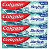 Colgate Max Fresh Whitening Toothpaste with Mini Strips, Clean Mint Toothpaste for Bad Breath, Helps Fight Cavities, Whitens Teeth, and Freshens Breath, 4 Pack, 6.3 Oz Tubes