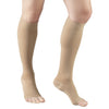 Truform Short Length Surgical Stockings, 18 mmHg Compression for Men and Women, Reduced Length, Open Toe, Beige, Large