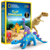 NATIONAL GEOGRAPHIC Clay Dinosaur Arts & Crafts Kit - Dinosaur Air Dry Clay for Kids Craft Kit with 5 Clay Colors, 5 Dino Skeletons, Sculpting Tool & Googly Eyes, Dinosaur Activity (Amazon Exclusive)