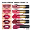 Revlon Lipstick Set, Super Lustrous 5 Piece Gift Set, Multi-Finish, Cream Pearl & Matte, Pack of 5