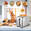 Toaster 2 Slice Best Rated - Stainless Steel Toaster Easy To Use with Removable Crumb Tray Two Slice Toaster with 2 Slice Extra Wide Slots for Bagels, Cancel/Defrost/ 6 Bread Shade Settings/Reheat