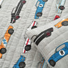 Lush Decor, Full, Blue and Orange Beige Race Car Kids' 3-Piece Bedspread, Reversible Bedding Set for Boys