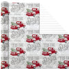 Hallmark Holiday Reversible Wrapping Paper Bundle, Rustic Christmas (Pack of 3, 120 sq. ft. ttl) Plaid, Barn, Red Truck, Moose, Woodland Scenes