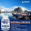 Arazo Nutrition Wild Caught Omega 3 Fish Oil - 120 Soft Gels - 4,080mg High EPA 1200mg DHA 900mg Lemon Flavor Burpless Softgels