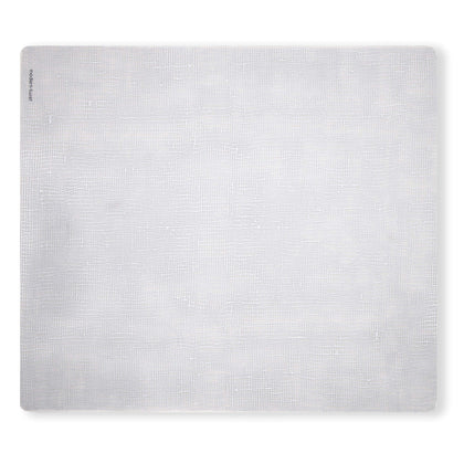 modern-twist 14 x 16 Silicone Placemat, BPA, PVC-Free Table Mat, Dishwasher Safe, Linen Print in Silver, Pack of 1