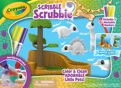 Crayola Scribble Scrubbie Pets Dinosaur Waterslide, Dinosaur Toys for Kids, Pet Grooming Set, Gifts for Boys & Girls, Ages 3+