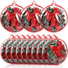 Aliceset 9 Pcs Christmas Wreath Storage Container 30 Inch Clear Wreath Storage Bags Plastic Artificial Garland Container with Dual Zippers and Handles for Xmas Thanksgiving Holiday (Red)