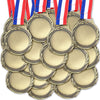 Sasylvia Blank Award Medals with Neck Ribbons Create Your Own Medals Kit Cheer Medals Winner Medals Participation Trophy Metal Gifts for Soccer Football Party Game(Bronze, Wheat, 60 Pcs)