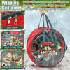 Shappy Christmas Wreath Storage Bag Plastic Storage Containers for Wreaths Container Christmas Decorative Xmas Plastic Bag Holder Handles Dual Zipper Holiday Wreath Wrapping (24 x 7 Inch,4 Pcs)