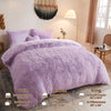 MEGO Luxury Shaggy Plush Duvet Cover Set, Soft 3 Pieces Fluffy Faux Fur Comforter Cover Set, Fuzzy Bedding Set Lavender Lilac(1 Furry Duvet Cover + 2 Pillow Shams), Zipper Closure(Queen, Orchid)