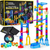 NATIONAL GEOGRAPHIC Glowing Marble Run - Construction Set with 15 Glow in the Dark Glass Marbles & Storage Bag, STEM Gifts for Boys and Girls, Building Project Toy (Amazon Exclusive)