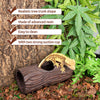 REPTIZOO Reptile Hide Cave Resin Hollow Tree Trunk Hideout Hermit Crab Climbing Toys Reptile Shelter Sleeping Cave for Arboreal Reptiles, Hermit Crabs, Leopard Gecko, Lizard Terrarium Decor