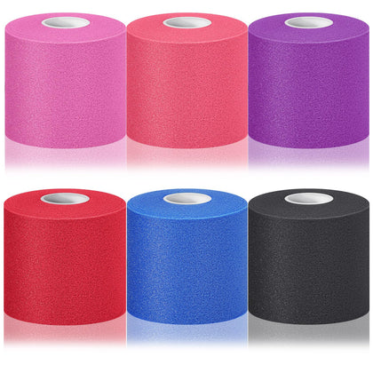 6 Pieces 30 Yards Pre-wrap Foam Underwrap Tape Sports Athletic Elastic Tape Rolls for Ankles Wrists Hands Knees Hair (Vivid Colors)